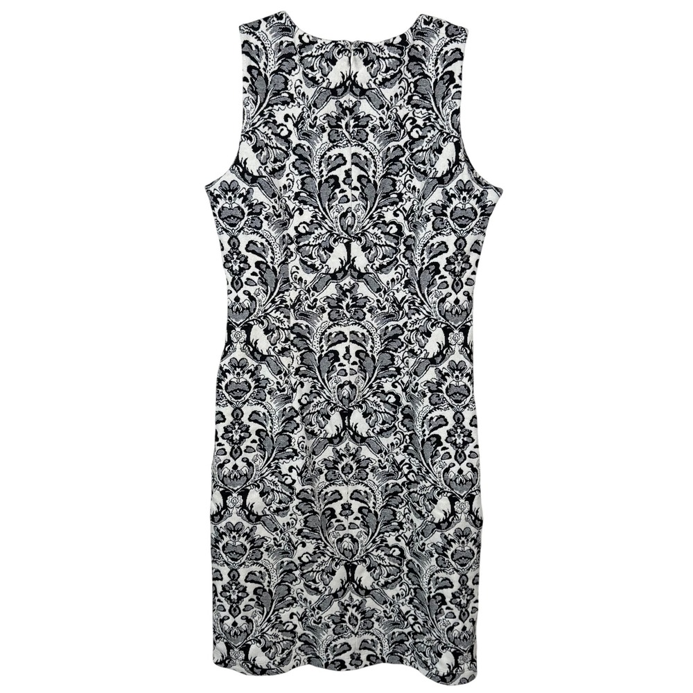 J.McLaughlin Black White Damask Sheath Classic Quiet Luxury Small